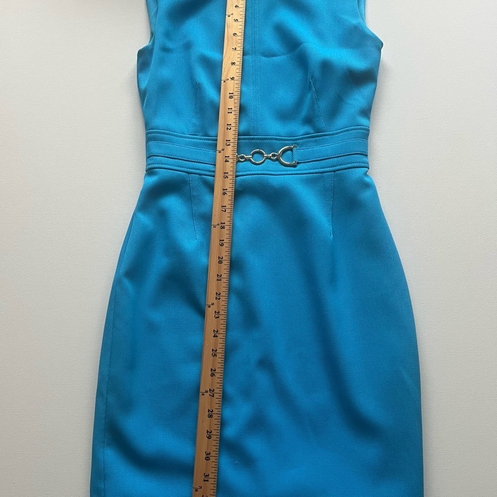 EUC Tahari Arthurs Levine Sleeveless Dress Size 4 Turquoise (F1) - Picture 3 of 9